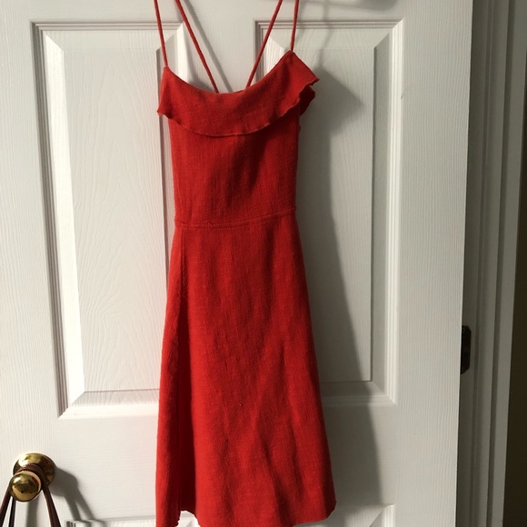 Free People Orange/Red Strappy Summer Dress - Picture 4 of 6
